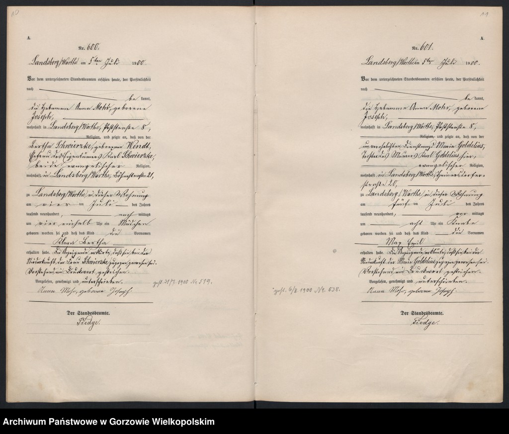 Obraz 9 z jednostki "Geburts Register"