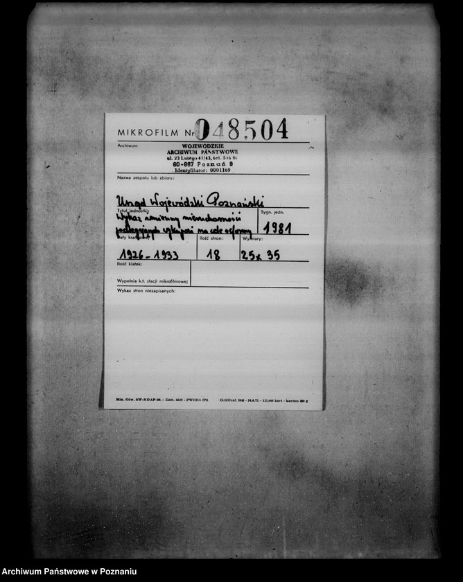 Obraz 2 z jednostki "Wykaz imienny nieruchomości podlegających wykupowi na cele reformy rolnej"