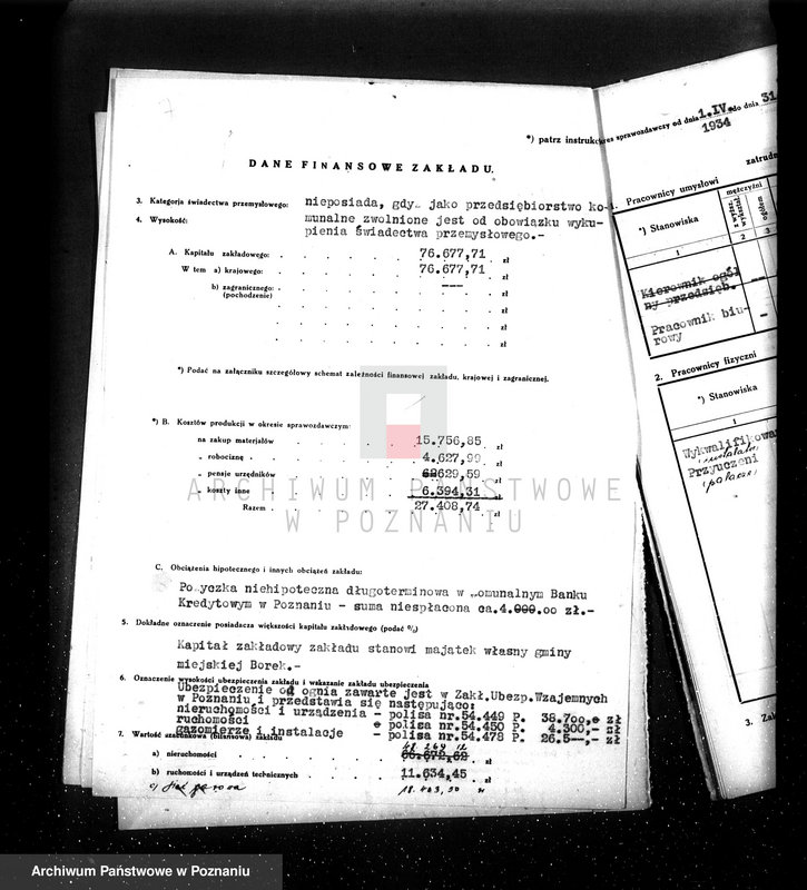 Obraz 11 z jednostki "Kwestionariusz Gazownia Miejska w Borku pow. Gostyń"