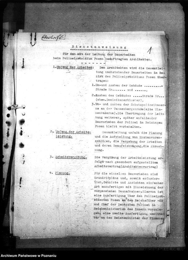 Obraz 5 z jednostki "Architekten - Vertrag - Polizeiverwaltung Posen"