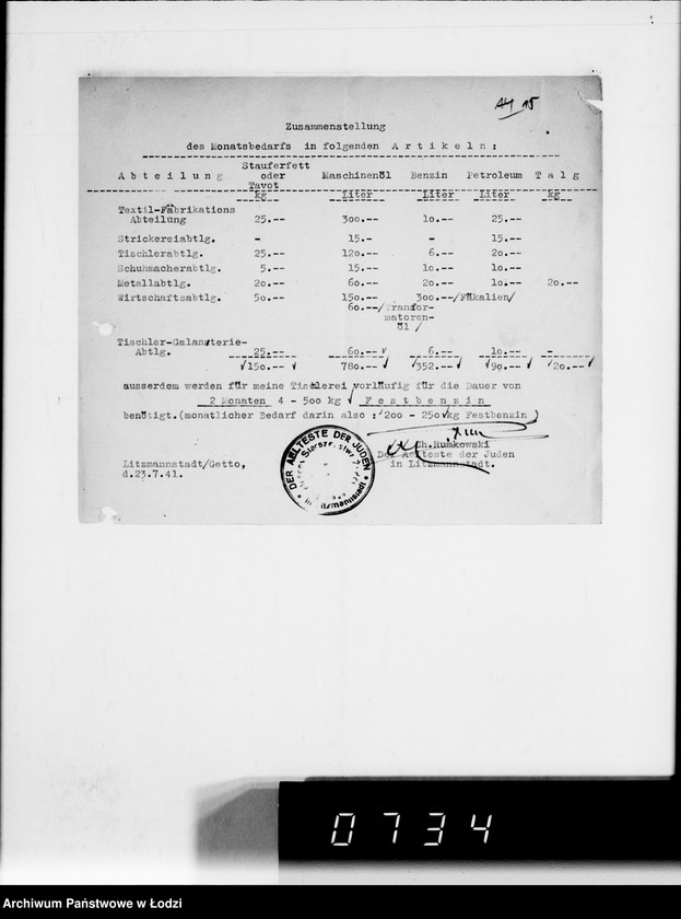 Obraz 19 z jednostki "Rüstungsinspektion des Wehrkreises XXI Abt.Verwaltung.[Korespondencja w sprawie przydziału żelaza]"