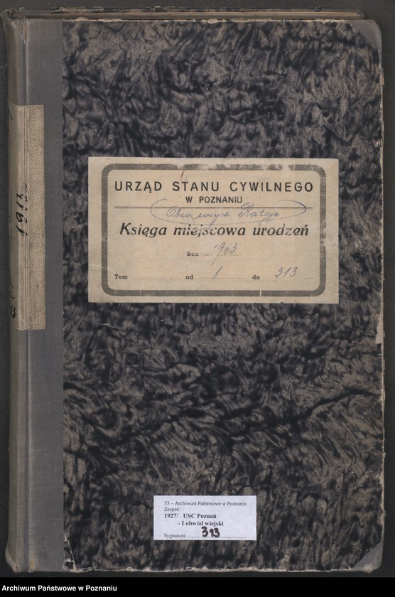 Obraz 2 z jednostki "Księga miejscowa urodzeń [Rejestr główny urodzeń]"