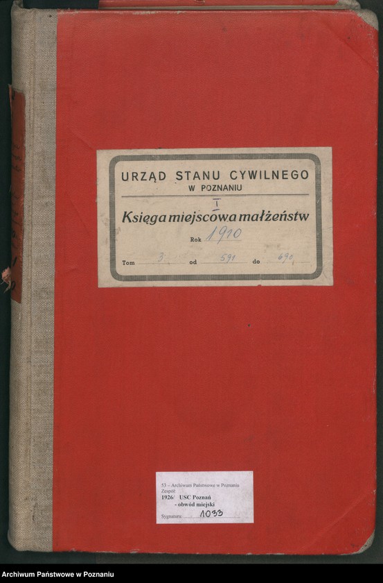 Obraz 1 z jednostki "Księga miejscowa małżeństw tom III [Rejestr główny małżeństw]"
