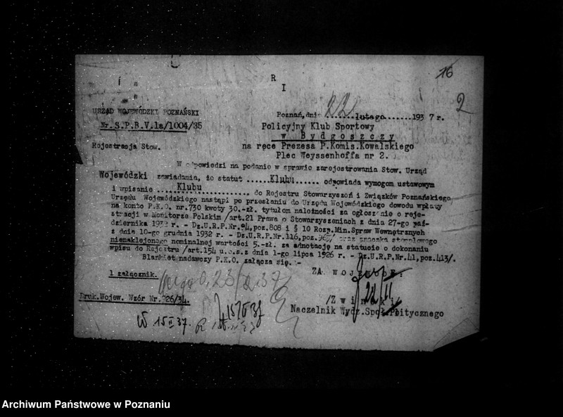 Obraz 6 z jednostki "/Policyjny Klub Sportowy w Bydgoszczy - rejestracja/"