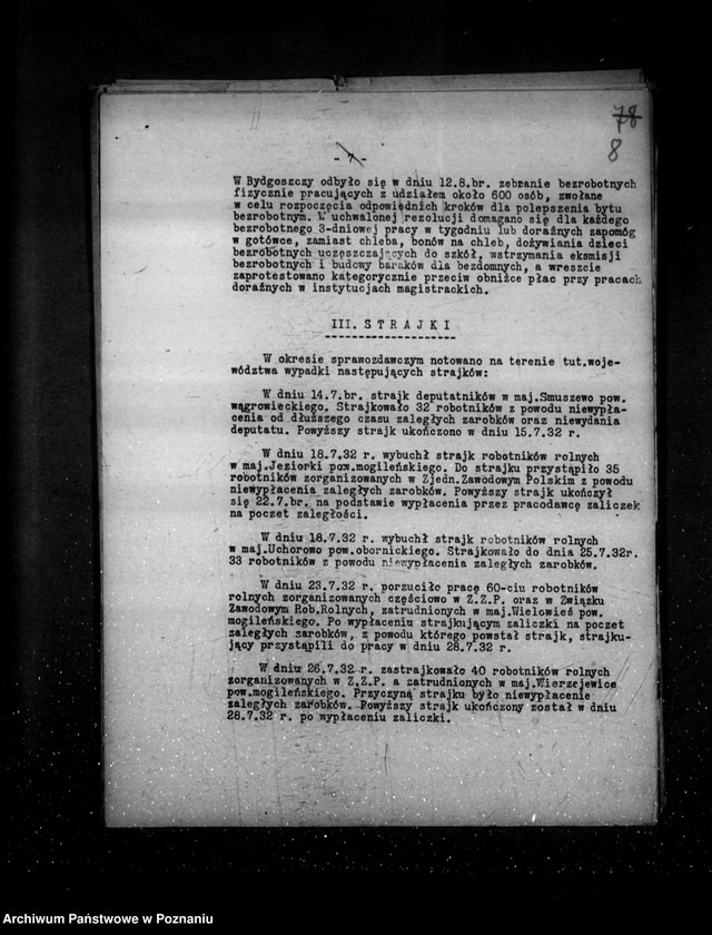 Obraz 13 z jednostki "Sprawozdania okresowe ze stanu bezpieczeństwa za miesiące lipiec grudzień 1933 r."
