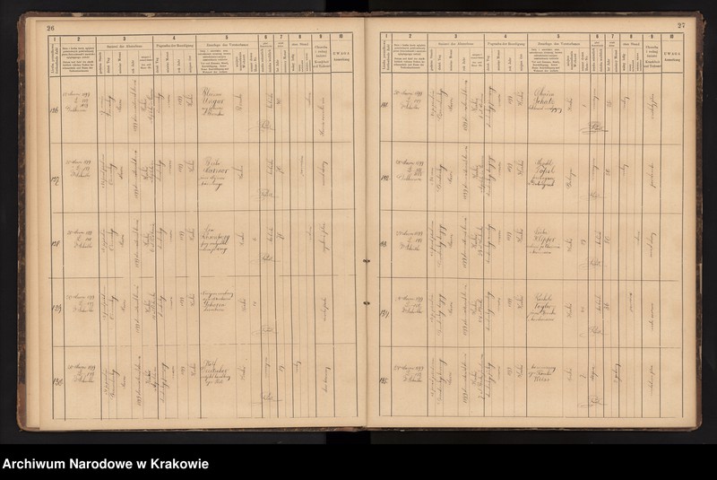 image.from.unit.number "Księga obejmująca wpisy wypadków śmierci Izraelitów w okręgu metrykalnym Krakowskim na rok 1899"