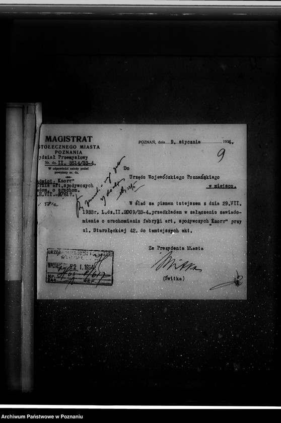 Obraz 13 z jednostki "Zatwierdzenie dodatkowe zakładu przemysłowego Firmy "Knorr" spółka z o. o. w Poznaniu"