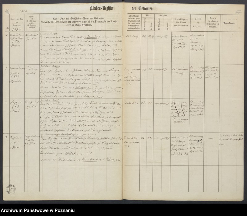 Obraz 12 z jednostki "Duplikat der Tauf, Trauungs und Sterberegister"