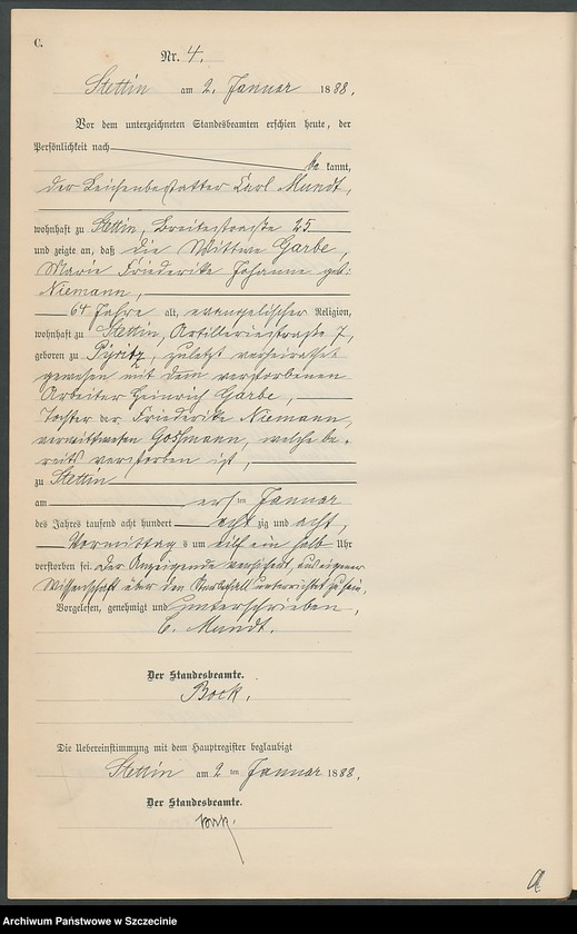 Obraz 7 z jednostki "Sterbe-Register (Neben-Register) Band I"