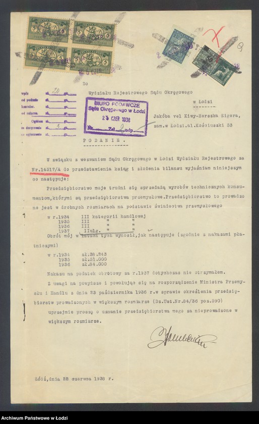 Obraz 11 z jednostki "Kiwa Herszek Eiger – sprzedaż artykułów technicznych"