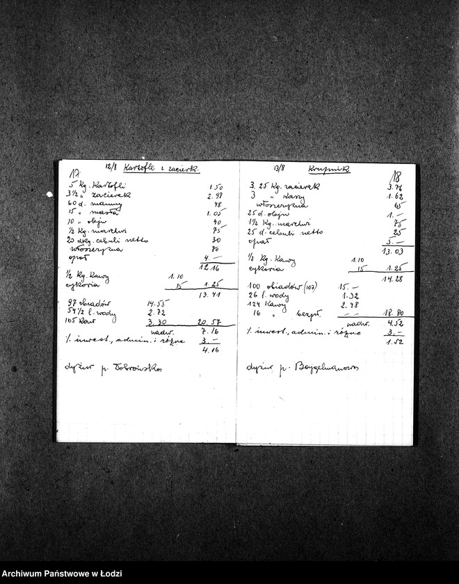 Obraz 18 z jednostki "[Kuchnia nr 93, przy ul. Pałacowa 5. Działalność kuchni, personel, konsumenci, kontrole]"