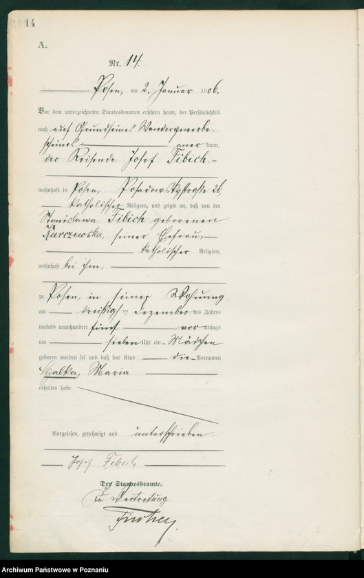 Obraz 16 z jednostki "Księga miejscowa urodzeń tom I"