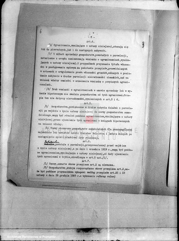 Obraz 16 z jednostki "/Ograniczenie obrotu nieruchomościami powstałymi z parcelacji/ pismo okólne Ministerstwa Rolnictwa i Reform Rolnych."