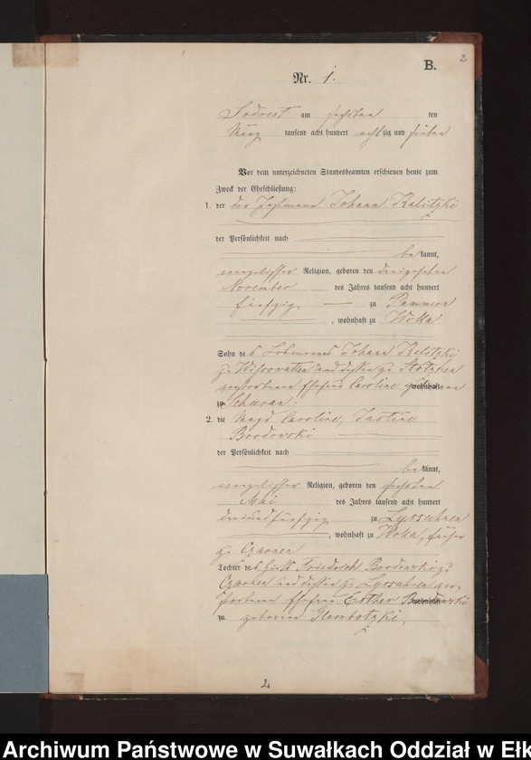 image.from.unit.number "Heiraths-Neben-Register des Preussischen Standes-Amtes Neuhoff Kreis Loetzen"