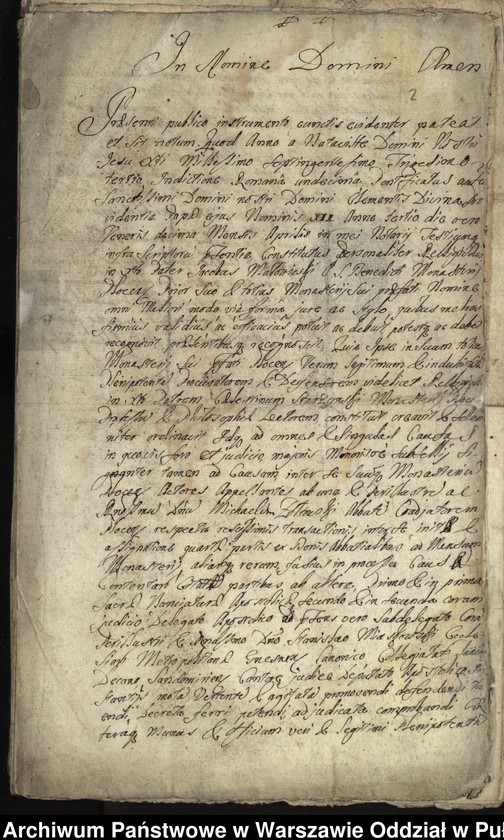 image.from.unit.number "Dekrety i kopie dekretów sądu nuncjatury i kurii rzymskiej oraz kopie umów z lat 1732-1737 dotyczące sporu między opatem Walentym Michałem Żółtowskim a konwentem o podział dóbr i nominację urzędników klasztornych"