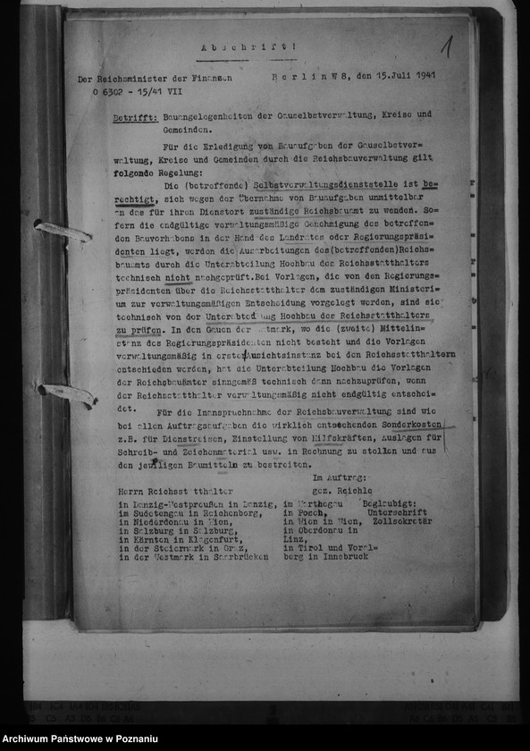 Obraz 5 z jednostki "Bauangelegenheiten der Gauselbstverwaltung, Kreise und Gemeinden"