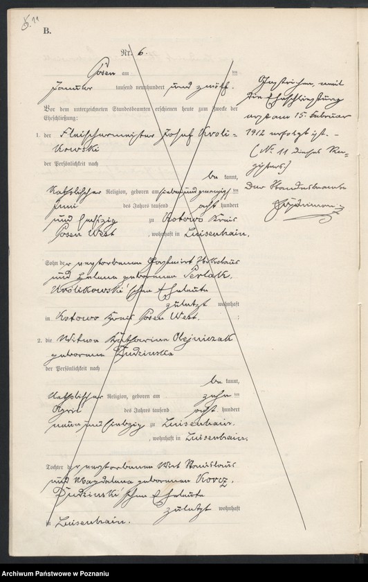 Obraz 8 z jednostki "Księga miejscowa małżeństw [Rejestr główny małżeństw]"