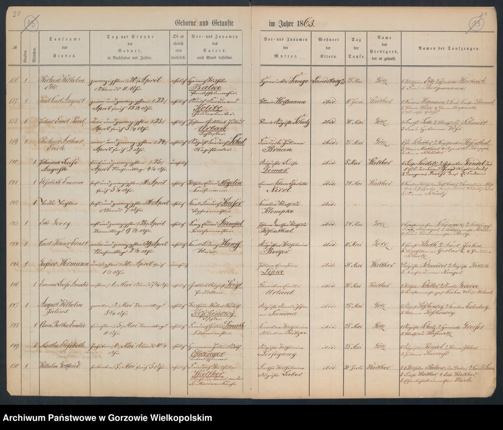 image.from.unit.number "Duplikate der Hauptkirche Landsberg an der Warthe (zawiera także księgi zgonów Konkordien Kirche mit der reformirten und Militair Gemeinde z 1863 r.)"