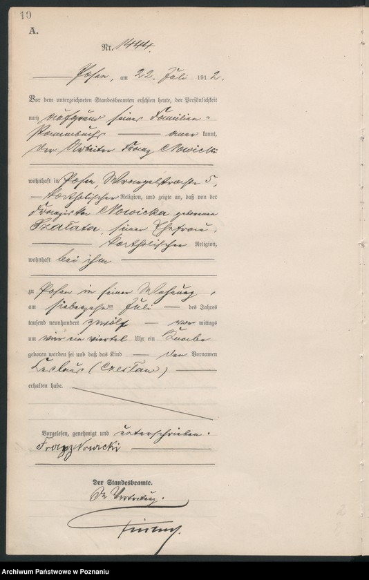 Obraz 12 z jednostki "Księga miejscowa urodzeń tom IV [Rejestr główny urodzeń]"