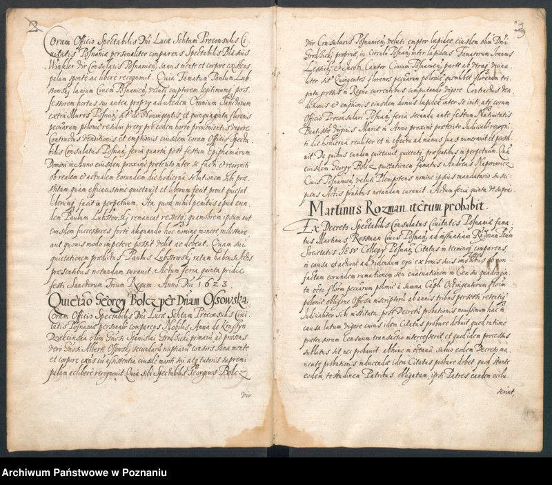 Obraz 6 z jednostki "Acta actorum in officio consulari Posnaniensi conscriptorum a.d. 1623 ... Dachnowski notarius."