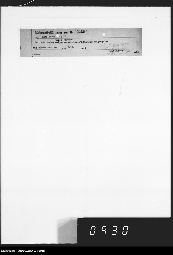 Obraz 12 z jednostki "K.Köberlin.18 Aufträge [Pokwitowania odbioru]"