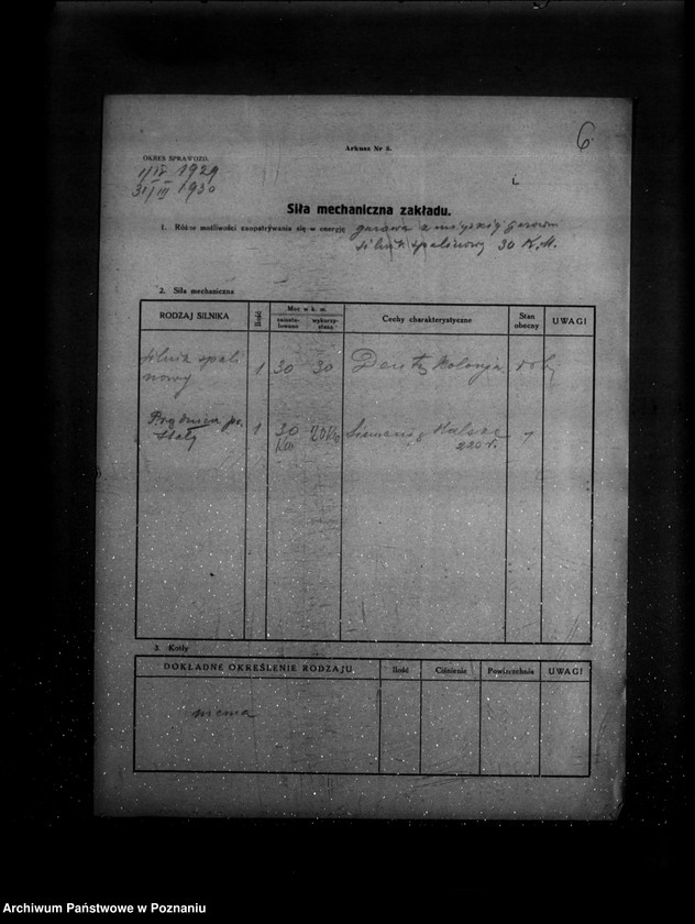 Obraz 10 z jednostki "Kwestionariusz Elektrowni Miejskiej w Bojanowie powiat rawicki"