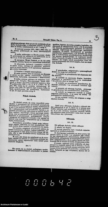 Obraz 8 z jednostki "Akta dotyczące spraw podatku dochodowego"