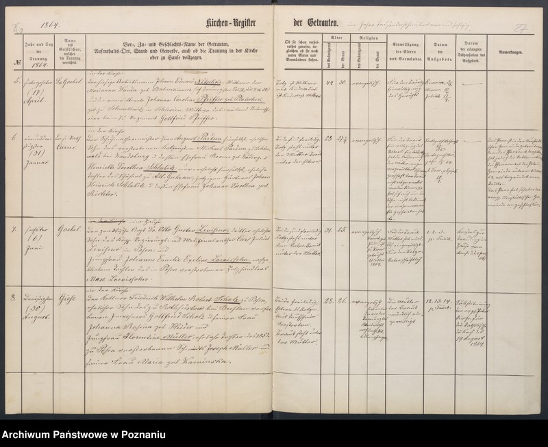 Obraz 17 z jednostki "Duplikat der Kirchenregister von Taufen, Trauungen und Verstorbenen"