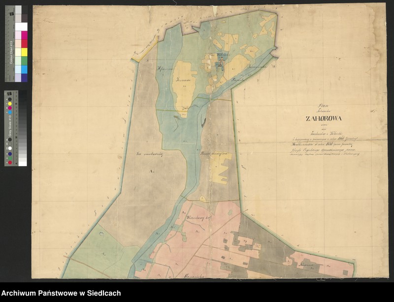 image.from.unit.number "ZAHORÓW folwark, [powiat bialski].  Zahorów, Wołoszki (wsie).  Plan folwarku Zahorowa oraz wsi Zahorów i Wołoszki.  Granice z: folwark Wola Kopytów, wieś i folwark Konty, osada Kodeń, dobra Kodeń, folwark Horoszczynka, wieś Pałóski i folwark Trojanów, wieś Dobrynka.  Drogi.  Folwark Zahorów, wsie: Zahorów i Wołoszki.  Zabudowania wsi i folwarku."