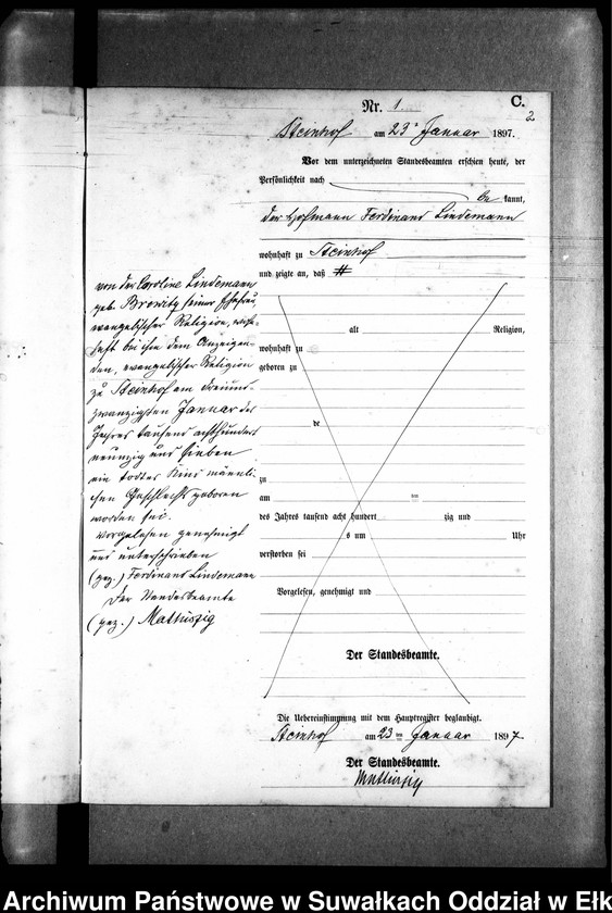 image.from.unit.number "Sterbe-Neben-Register des Preussischen Standes-Amtes Gr. Strengeln Kreis Angerburg"
