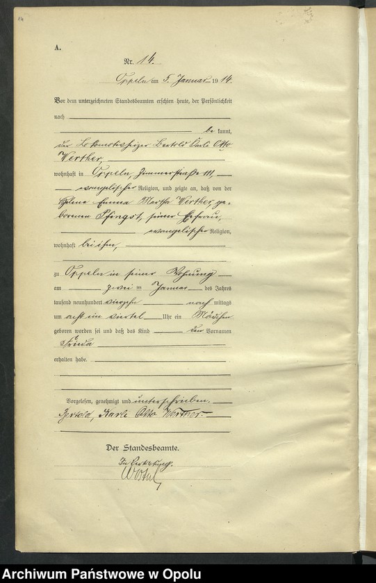 image.from.unit.number "Urząd Stanu Cywilnego Opole Księga Urodzeń Rok 1914 1-519"