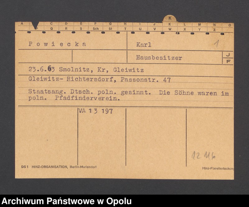 Obraz 3 z jednostki "[Powiecka Karl, ur. 23.06.1863 Smolnitz]"