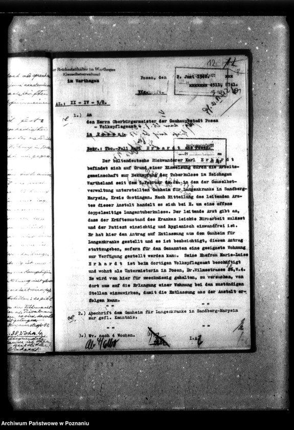 Obraz 16 z jednostki "Aufnahme und Entlassung von Deutschen Tbc-Kranken."