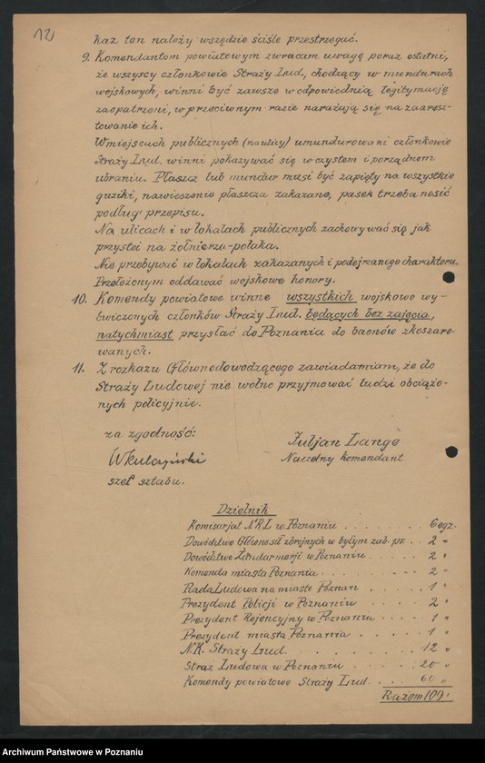Obraz 14 z jednostki "/Rozkazy dzienne Straży Ludowej byłego Zaboru Pruskiego, przemianowanej następnie na wojsko "Obrony Kraju"/."