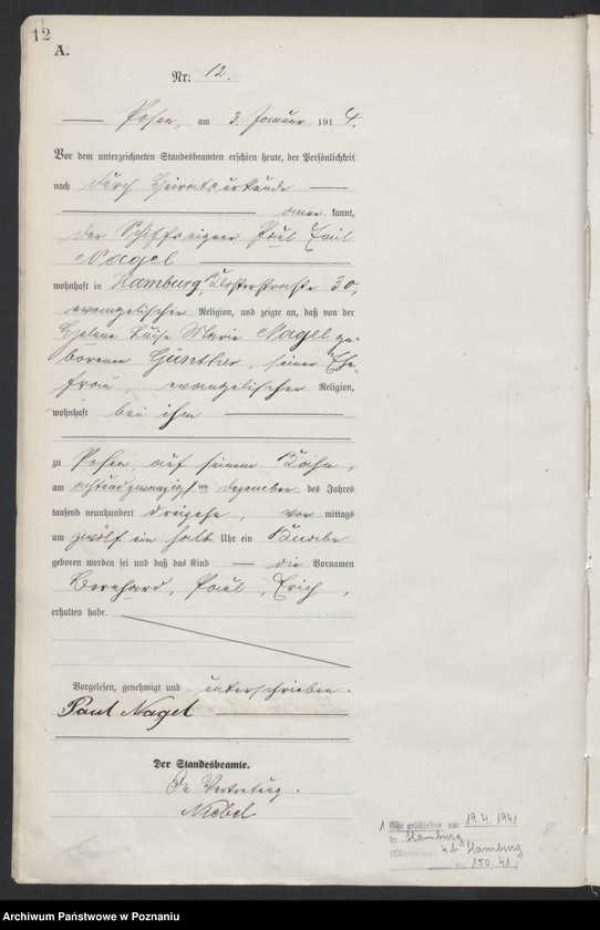 Obraz 14 z jednostki "Księga miejscowa urodzeń tom I [Rejestr główny urodzeń]"