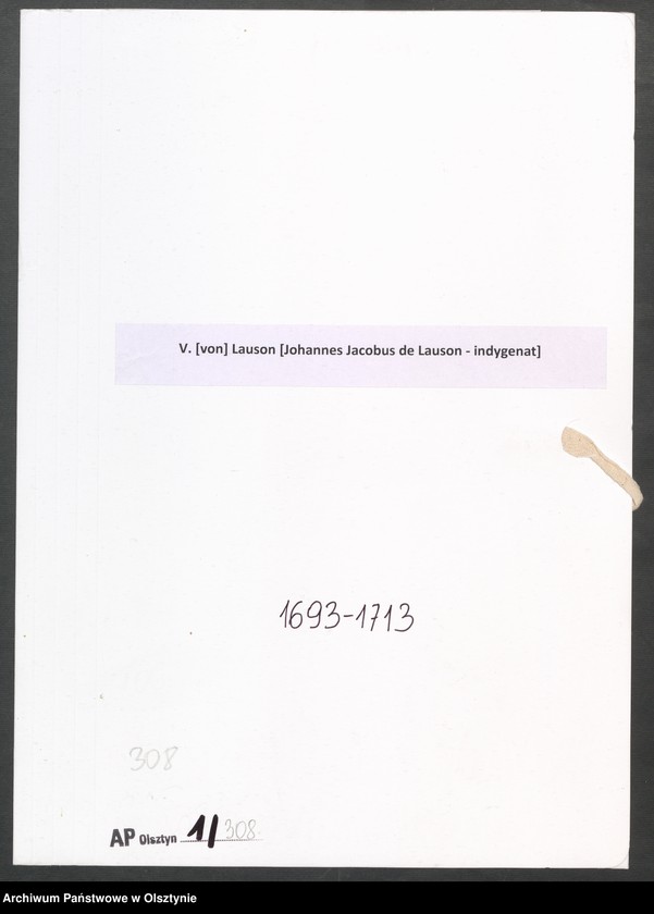 image.from.unit.number "V. [von] Lauson [Johannes Jacobus de Lauson - indygenat]"