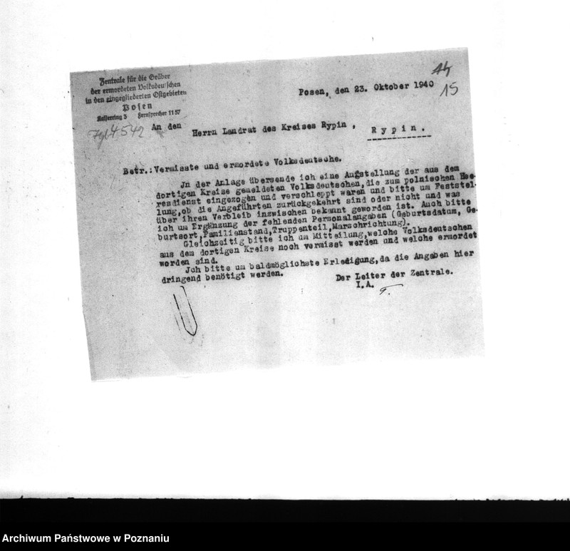 Obraz 19 z jednostki "Amtliche Meldungen Kreis Rypin"