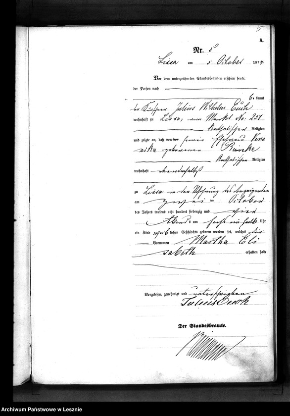 Obraz 8 z jednostki "[Księga urodzeń - miasto]"