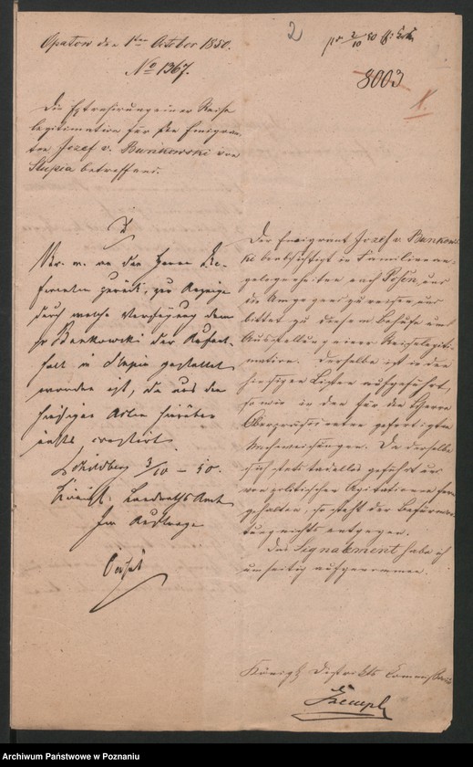 Obraz 5 z jednostki "A. betr. den polnischen Flüchtling Josef von Bąkowski"