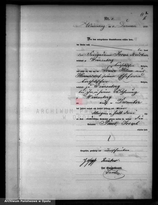 image.from.unit.number "Geburts-Haupt-Register für des Standes Amt Winzenberg 1874"