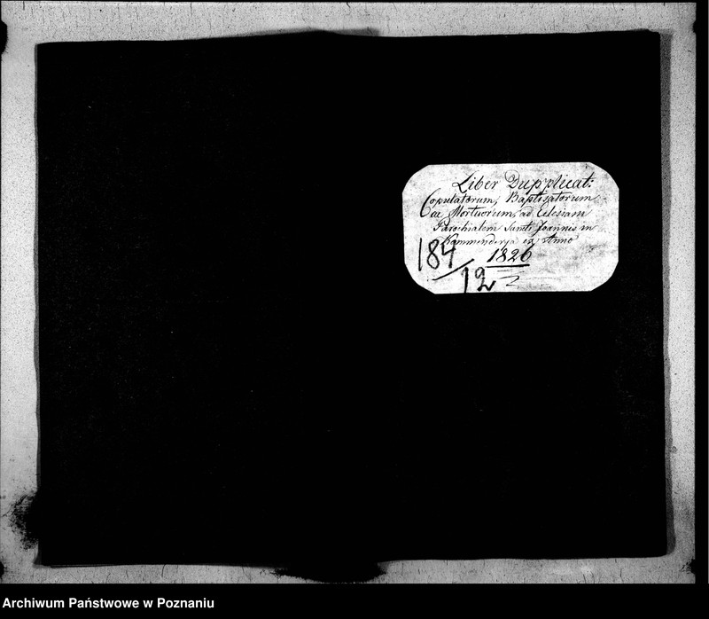 Obraz 2 z jednostki "Duplikat libri baptisatorum, copulatorum, mortuorum"