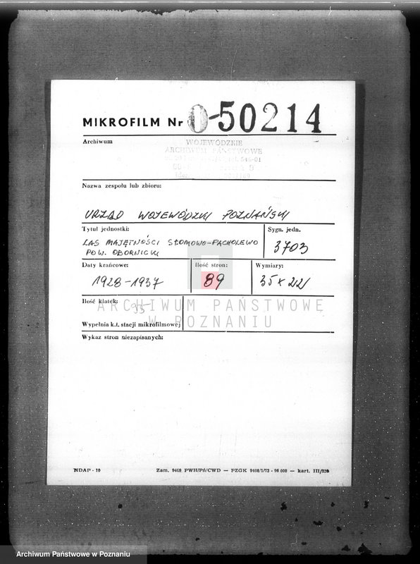 Obraz 2 z jednostki "Las majętność Słomowo-Pacholewo powiat obornicki"