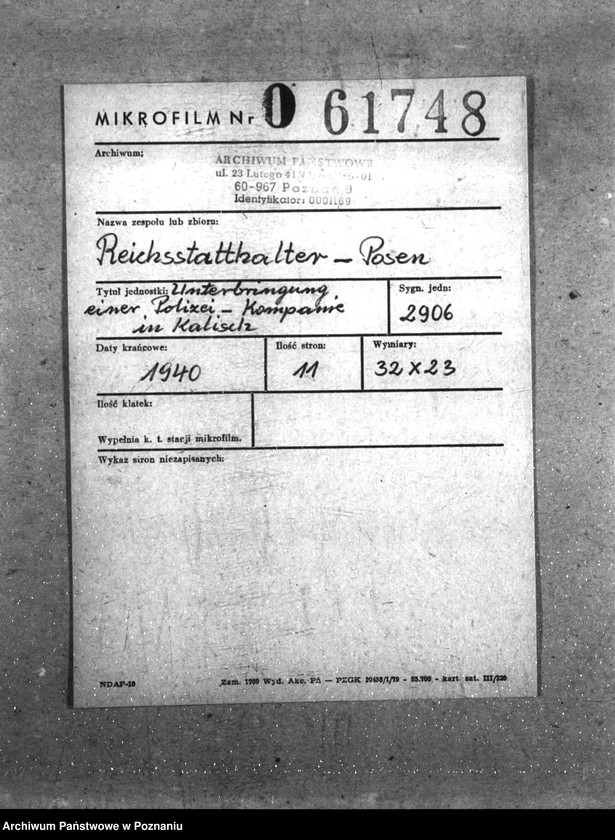 Obraz 2 z jednostki "Unterbringung einer Polizei- Kompanie in Kalisch"