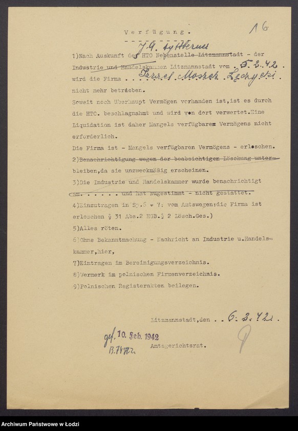 Obraz 18 z jednostki "Izrael Moszek Łęczycki – wyrób i sprzedaż trykotaży i pończoch"