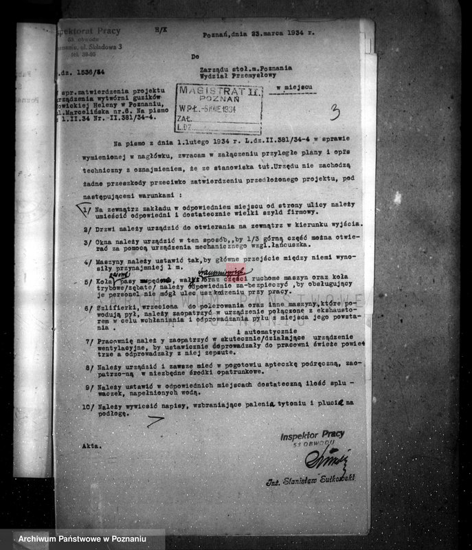 Obraz 7 z jednostki "Zatwierdzenie zakładu przemysłowego /wytwórni guzików/ St. Nowickiej w Poznaniu"