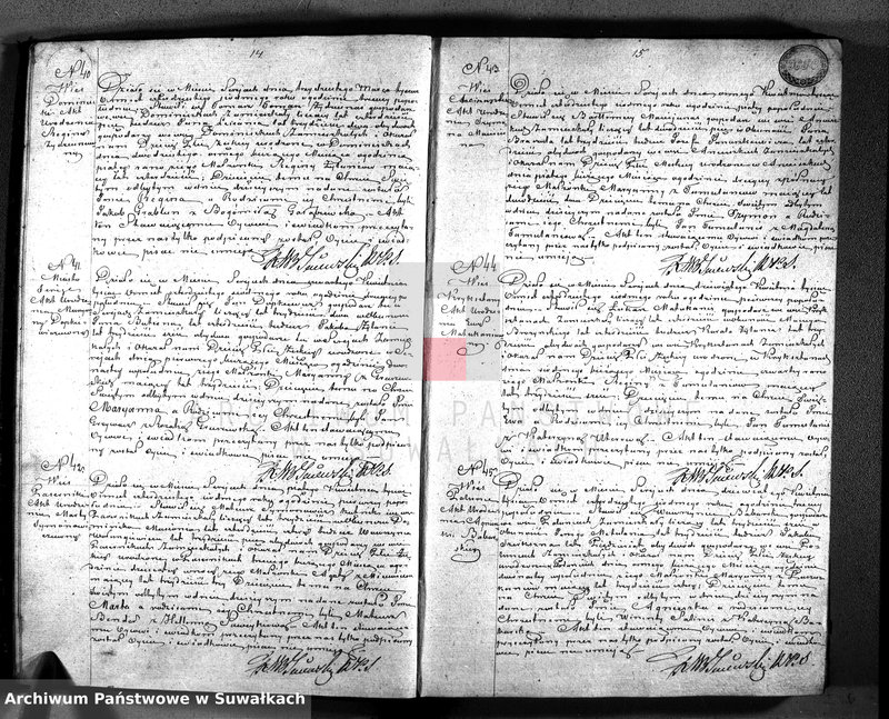 image.from.unit.number "Księga duplikat z roku 1847 zawierająca akta urodzonych, zaślubionych i umarłych parafii katolickiej Sereje Przeznaczona do Archiwum Sądu pokoju powiatu seyneńskiego"