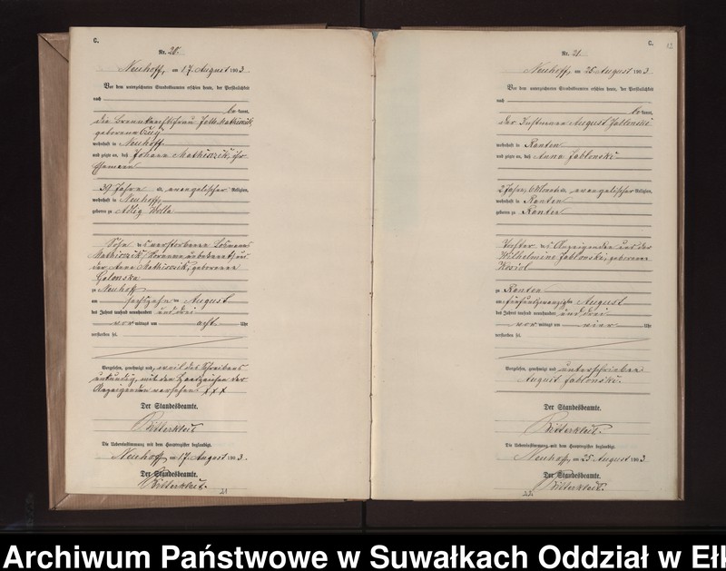 image.from.unit.number "Sterbe-Neben-Register des Preussischen Standes-Amtes Neuhoff Kreis Loetzen"