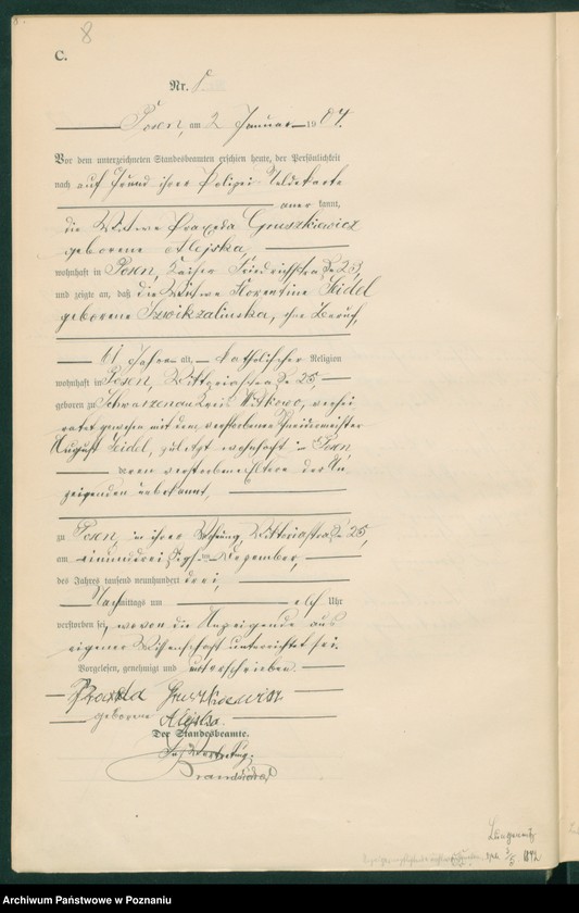 Obraz 10 z jednostki "Księga miejscowa zgonów tom I"