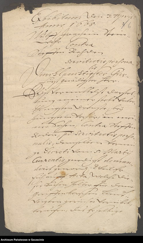 image.from.unit.number "Wulf Jochen Steinwehr aus Schwenz [Świniec] contra Steffen Rohde aus Jassow [Jarszewo] in po prätendierter Leibeigenschaft."