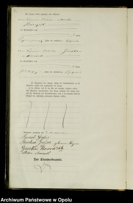 Obraz 15 z jednostki "Rejestr Małżeństw pierwopis 1879 [Opole] 1-109"